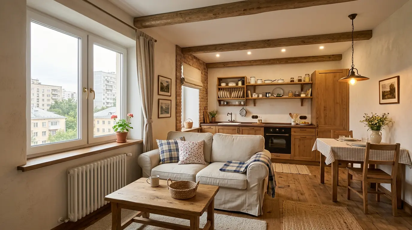 Кантри — визуализация интерьера